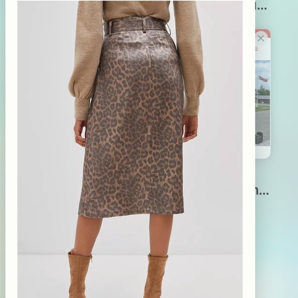 Anthropologie Current Air Belted A-Line MIDI Skirt Size L. - Picture 3 of 10